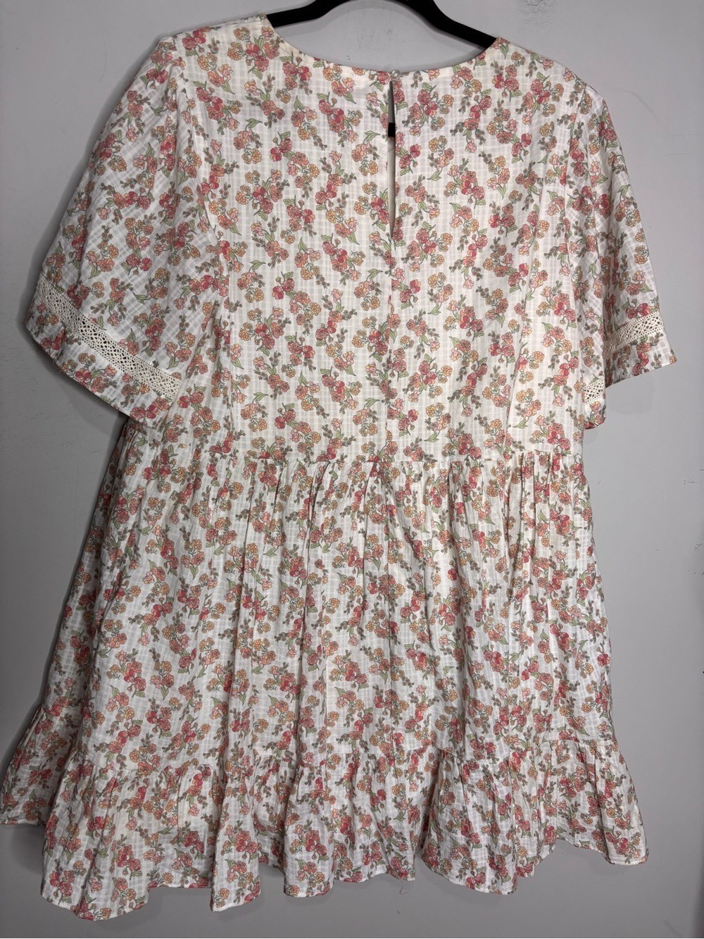 Jillian Harris Blushing Flower Tiered short Babydoll Cotton Dress, size S - Picture 10 of 16